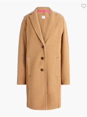 J. Crew Camel Wool-Blend Pea Trench Coat Size 4/small